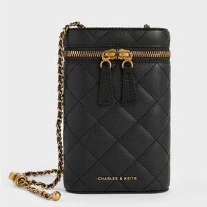 charles and keith mini apfra quilted elongated bag